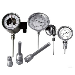 Hot sleeve type bimetal thermometer